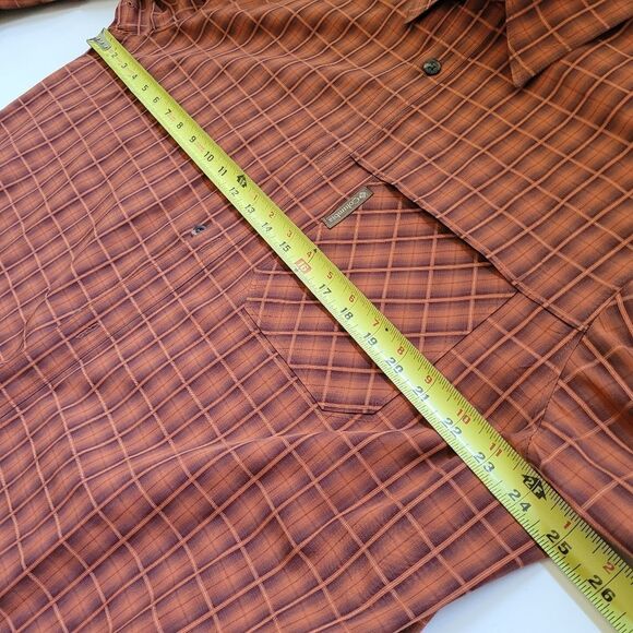 XLT COLUMBIA Omni FALL plaid brown orange outdoor PFG long sleeve SHIRT XL TALL - Picture 2 of 16